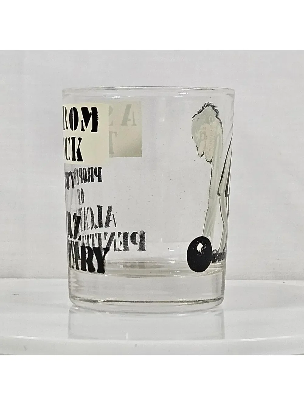 Vintage Alcatraz Shot Glass “A Shot From The Rock” Prison Novelty Barware